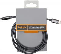 Halfords Usb-C To Lightning 1.2M Charcoal