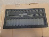 Halfords Advanced 3/8" Imperial Drive Socket set tool storage Foam shadow tray