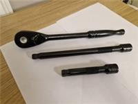 Halfords Advanced 1/2" Ratchet Handle Power Extension Bar set ( 3/8" 1/4") BLACK