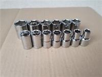 Halfords Advanced 1/2" Drive Socket Set of 13 10-24mm Professional Tool Shallow