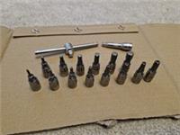 Halfords Advanced 1/4" Drive Hex And Torx Socket set T-bar And Extension