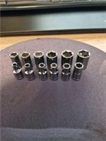 Set of 12 Halfords Advanced 1/4 drive standard 6 point sockets 4-13mm