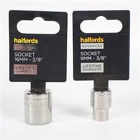 Halfords advanced 9mm + 16mm 3/8" drive 6 point shallow CV sockets - UK Seller!