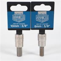 Halfords Advanced 8mm + 10mm HEX / ALLEN Sockets 3/8" Drive *NEW* UK Seller!