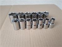 Halfords Advanced 1/2" Drive Socket Set of 13 10-24mm Professional Tool Shallow