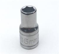 6mm shallow socket 6 pt Halfords Advanced tool 1/4" drive dr.