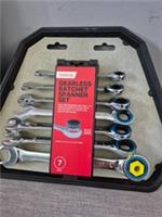 HALFORDS 7 piece GEARLESS RATCHET SPANNER SET 8, 10, 12, 13, 14, 15 & 17mm NEW