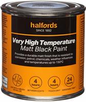 Halfords High Temp Matt Blk Paint 250Ml Tin
