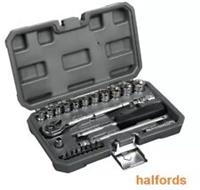 Halfords 1/4" Socket Set 25 Piece Drive Metric Ratchet