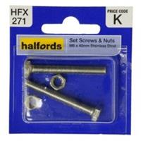 Halfords Set Screws + Nuts M5 40mm HFX271