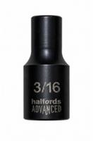 3/16 SAE Halfords Advanced Black Edition 6 Point Socket 1/4 Drive Standard