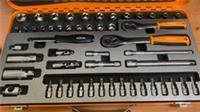 Halfords 42 Piece 1/4" Drive Metric Socket Set Wrench Ratchet Case Screwdriver B