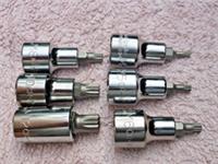HALFORDS ADVANCED 6 PIECE SPLINE SOCKET SET, M4 TO M12,TRIPLE SQUARE, 1/2" DRIVE