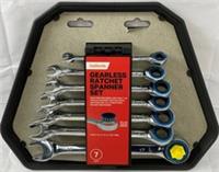 Halfords 7 Piece Gearless Ratchet Spanner Set Brand NEW