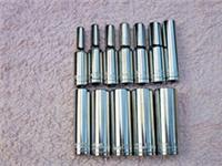 HALFORDS ADVANCED 12 PIECE DEEP SOCKET SET, 1/4" DRIVE, 6 POINT, 4mm to 13mm.