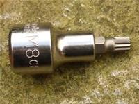 HALFORDS ADVANCED M8 SPLINE SOCKET, TRIPLE SQUARE, 1/2" DRIVE, NEW