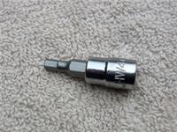 HALFORDS ADVANCED 4mm HEX / ALLEN SOCKET, 1/4" DRIVE, NEW.