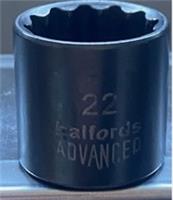 2 x 22mm - 3/8 Drive Halfords Advanced Black Edition Socket. 12 point.
