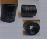 3 x Halfords advanced 11/16", 3/8" square drive 12 point socket