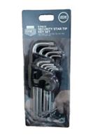 Halfords Advanced 9pc Torx Security Star Tip Key Set T10 T20 T25 T27 T30 T40 T50