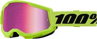100% Strata 2 Goggles - Yellow, Pink Mirror Lens