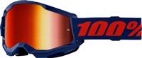 100% Strata 2 Goggles - Navy, Red Mirror Lens