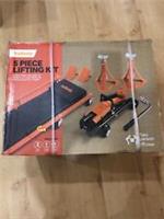 5 Piece Lifting Kit 2 Tonne - Trolley Jack, Axle Stands, Creeper, wheel Wrench