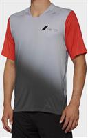 100% Celium Short Sleeve Jersey Grey/Racer Red - L