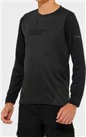 100% Ridecamp Youth Long Sleeve Jersey Black/Charcoal - S