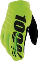 100% Brisker Youth Gloves Fluo Yellow/Black - L