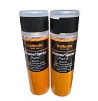 Enamel Spray Paint Black High Temprature Up To 650 Halfords Pack X2