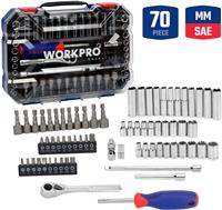 Workpro 70Pc 1/4 Inch Dr. 6 Point Socket Set