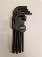 A Set of 10 Halfords Advanced 1.5-10mm Metric Ball End Allen Keys Hex Wrench Pro