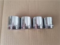 Halfords Advanced 1/2" Drive Socket Set of 4 27-34mm Professional Tool Shallow