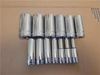 Halfords Advanced 3/8" drive SAE Imperial AF Deep Socket 1/4" to 1" Professional