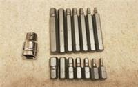 Halfords Advanced 1/2" drive long hex allen 10mm shank adapter socket 4 to 12mm