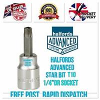 Halfords Advanced T10 TORX BIT Socket 1/4 Drive Lifetime Warranty *Free Post*
