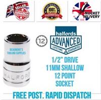 11mm HALFORDS ADVANCED 1/2 DRIVE SHALLOW 12 POINT SOCKET *Free Rapid Post* NEW