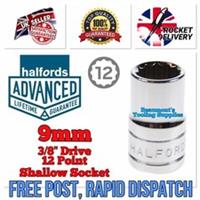 9mm Halfords Advanced 12 Point Shallow Socket 3/8 Drive *Free Rapid Post*