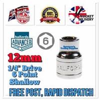 Halfords Advanced 12mm HI-TORQ 6 Point Socket 1/4 Drive Standard *FREE POST*