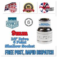 9mm HALFORDS ADVANCED 3/8 DRIVE SHALLOW 6 POINT SOCKET *Free Rapid Post* NEW