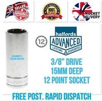 15mm Deep Halfords Advanced 3/8 Drive HIGH TORQ Socket 12 Point *Free Post*