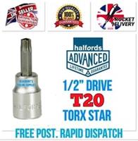 T20 Halfords Advanced Torx Star Bit Socket 1/2 Drive Free Rapid Post*