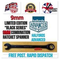 9mm Halfords Advanced BLACK EDITION Ratchet Spanner *FREE RAPID POST*