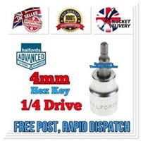 4mm Allen Hex Socket 1/4 Drive Halfords Advanced Professional Tool *FREE POST*