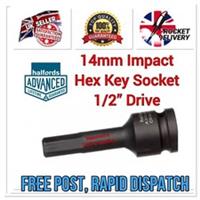 14mm HALFORDS ADVANCED 1/2 Drive Impact Hex Key Socket Tool *FREE RAPID POST*