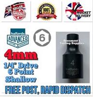 4mm Halfords Advanced Black Edition 6 Point Socket 1/4 Drive Standard FREE POST