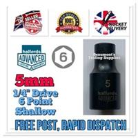 5mm Halfords Advanced Black Edition 6 Point Socket 1/4 Drive Standard FREE POST