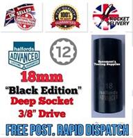 18mm Deep HALFORDS ADVANCED Black Edition 3/8 Drive 12 Point Socket FREE POST