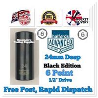 24mm Deep HALFORDS ADVANCED 1/2 Drive Black Edition 6 Point Socket *FREE POST/